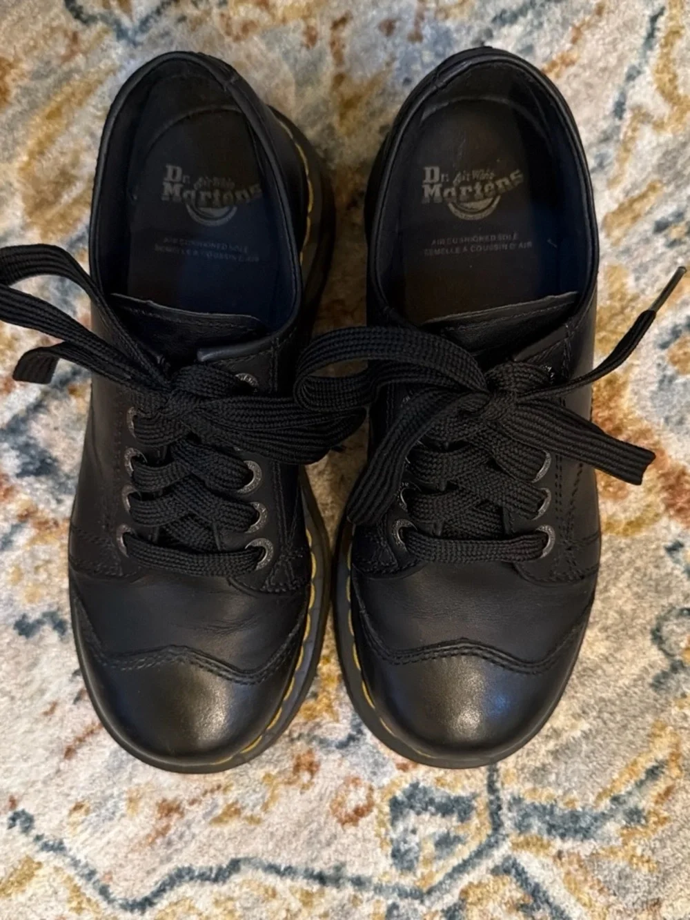 Dr. Martens 8651 Black Leather Platform Derby/Oxfords Excellent EU 37 US 6